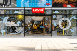 Illustratives Schaufensterdesign für Levis